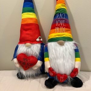 Rae Dunn PEACE LOVE PRIDE Gnome Plush Weighted Home Decor Pride LGBTQ